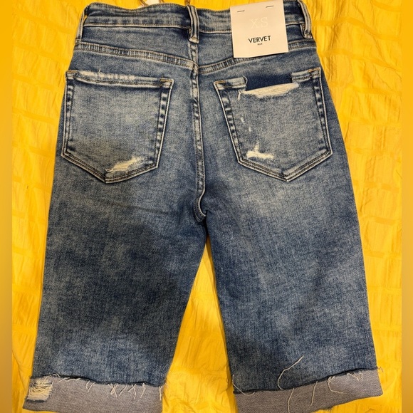 NWT - VERVET Distressed Blue Denim Shorts Women's XS - Picture 4 of 6